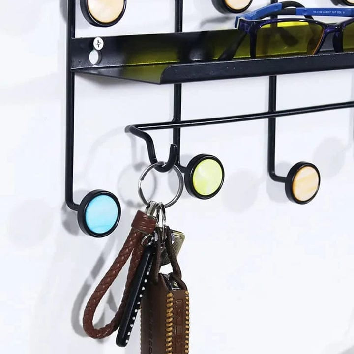 Nordic Style Clothes Rack, 6 Dots Iron Cast Wall Hooks Hanger, Antique Finish Metal Clothes Hanging Rack Nordic Style Clothes Rack, 6 Dots Iron Cast Wall Hooks Hanger, Antique Finish Metal Clothes Hanging Rack